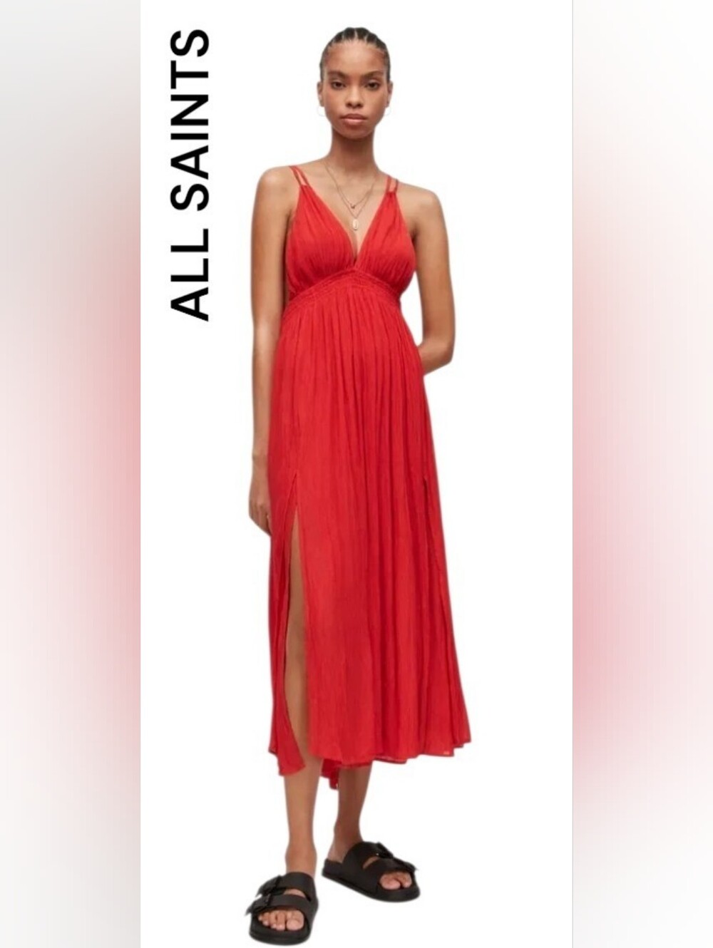 AllSaints ROSA Maxi Dress with Side Slit